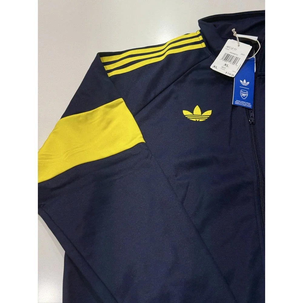 adidas AFC LF TT Track Jacket Men's XL Arsenal Navy Blue Yellow JZ5802